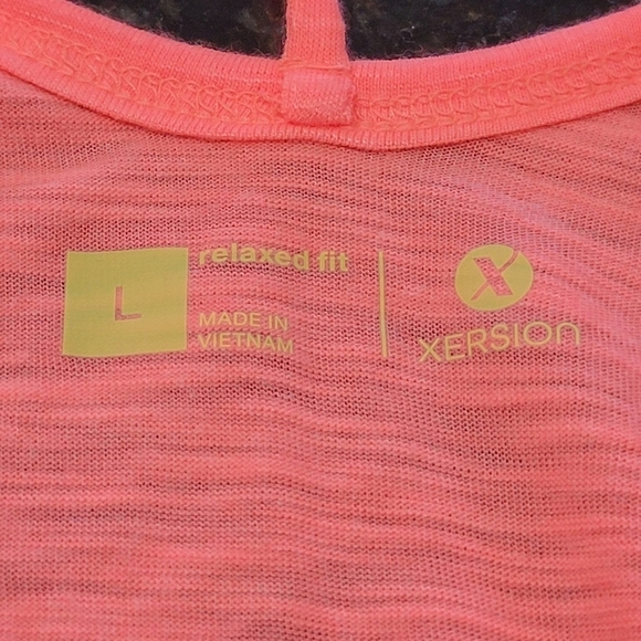 NWT Large Relaxed Fit Neon Coral Open Back Athletic T-Shirt - Picture 6 of 6
